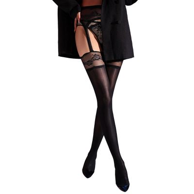 US Women Pantyhose Glossy Stockings See Through Tights Open Crotch Clubwear Lace